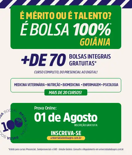 Increva-se no vestibular com bolsa de 100% para Goiânia